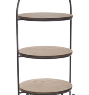 ~ Wood & Black Iron Tiered Cupcake Stand (Rental)
